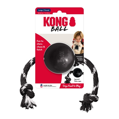Kong Extreme Bal Met Touw Zwart / Wit