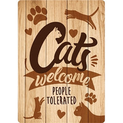 Plenty Gifts Waakbord Blik Cats Welcome People Tolerated