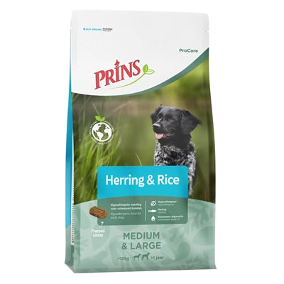 Prins Procare Haring Rijst hypoallergeen hondenvoer met haring en rijst voor volwassen honden
