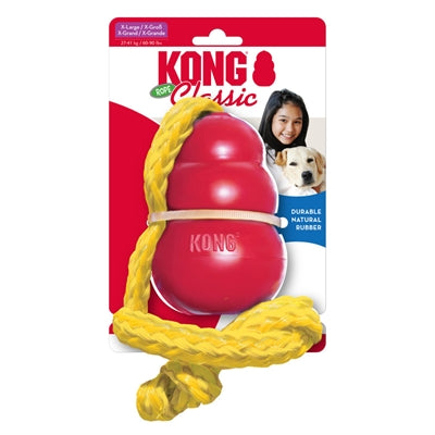 Kong Classic Met Touw Rood / Geel