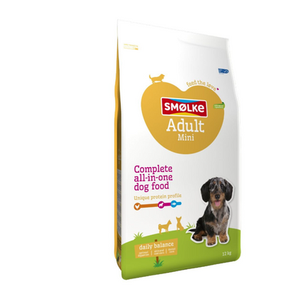 Smølke Adult Mini hondenvoer voor kleine volwassen honden.