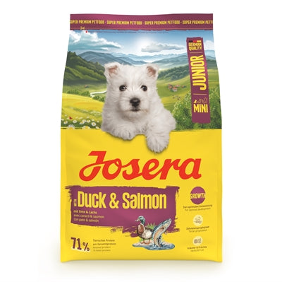 Josera Mini Junior Duck puppyvoer met eend en zalm voor kleine hondenrassen