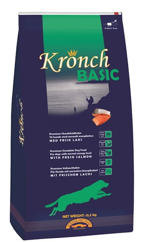 Kronch Basic Adult Zalm premium hondenvoer met verse Noorse zalm voor volwassen honden