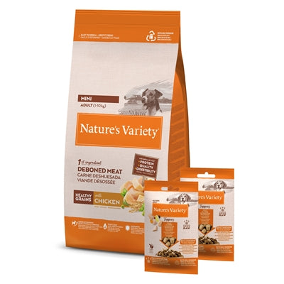 Natures Variety Adult Mini hondenvoer met kip en freeze dried toppers voor kleine honden