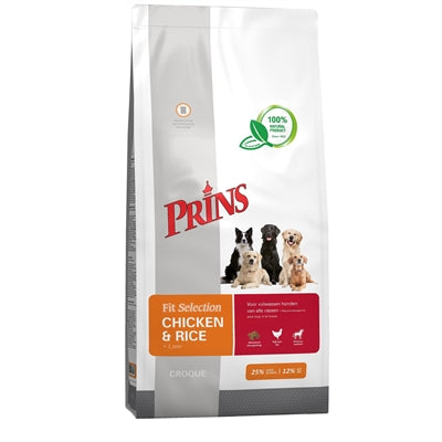 Prins Fit Selection Kip hondenvoer met kip en rijst voor volwassen honden