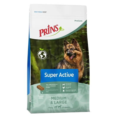 Prins ProCare Super Active hondenvoer voor actieve honden met extra energie en sterke spierondersteuning